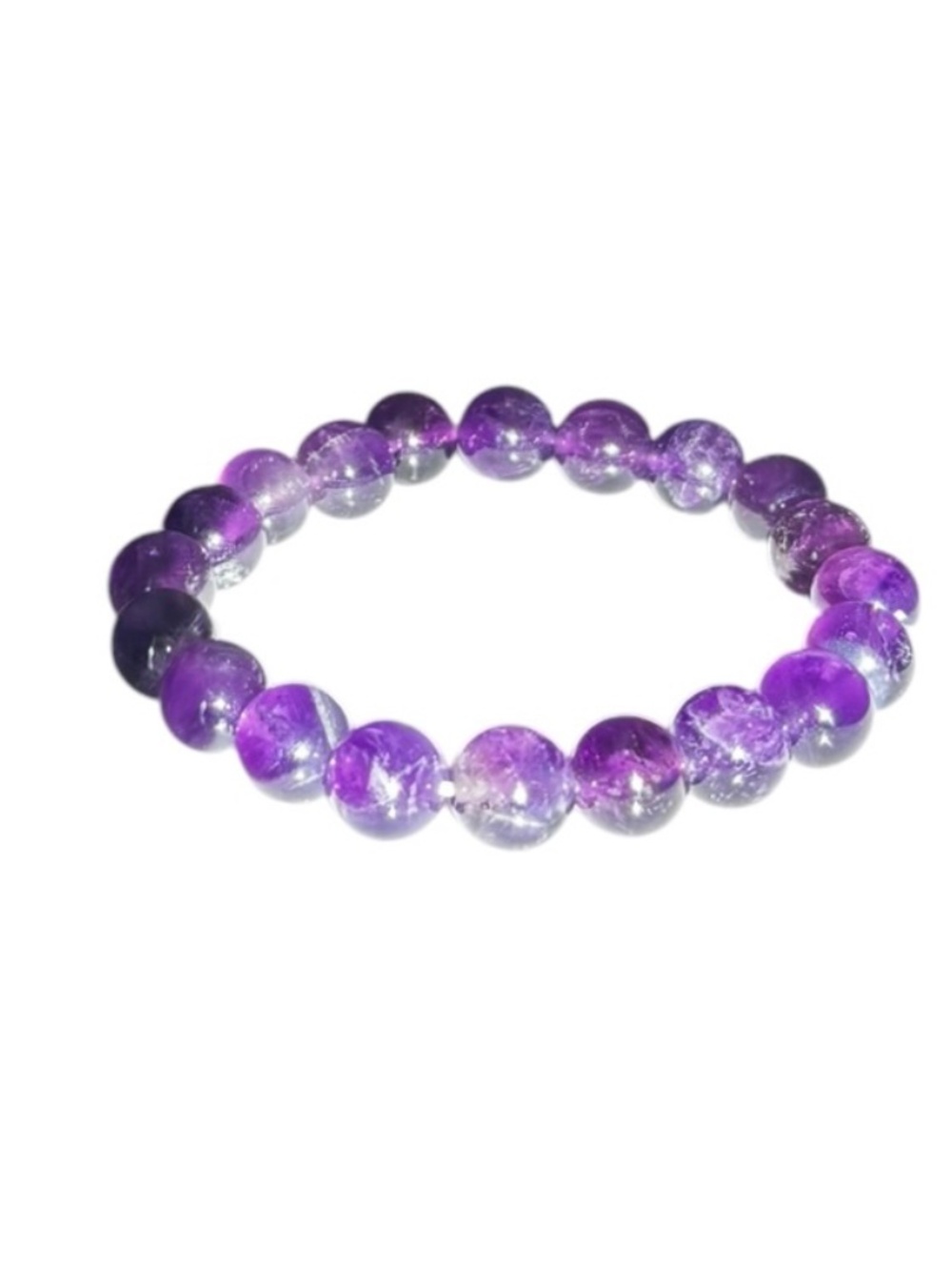 Amethyst Polished Purple Gemstone Bracelet Unisex Men Women